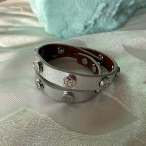 WORN ONCE Tory Burch Double Wrap Leather Bracelet